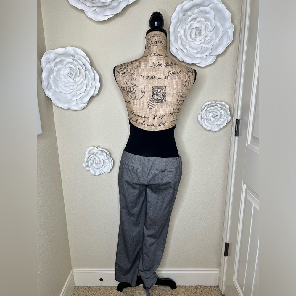 Motherhood Maternity Women’s Stretch Gray Secret Belly Straight Pants Sz Large - Picture 7 of 10